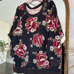 Free People Floral Sweatshirt